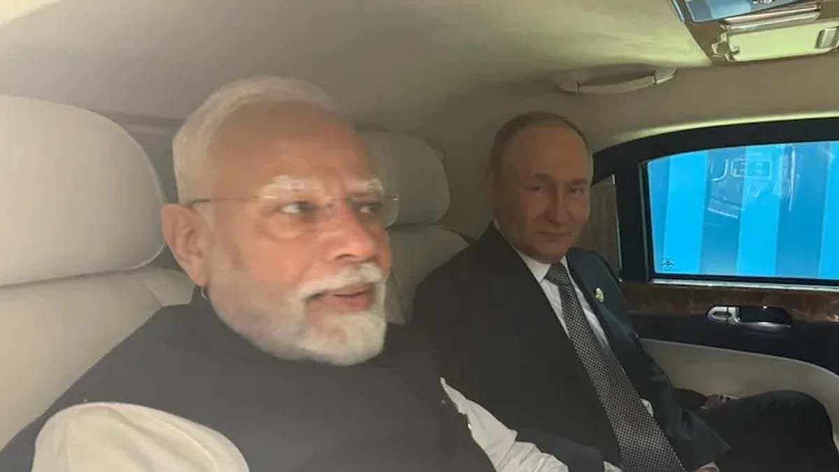 PM Modi shares car ride with Russian President Putin after SCO for bilateral meet