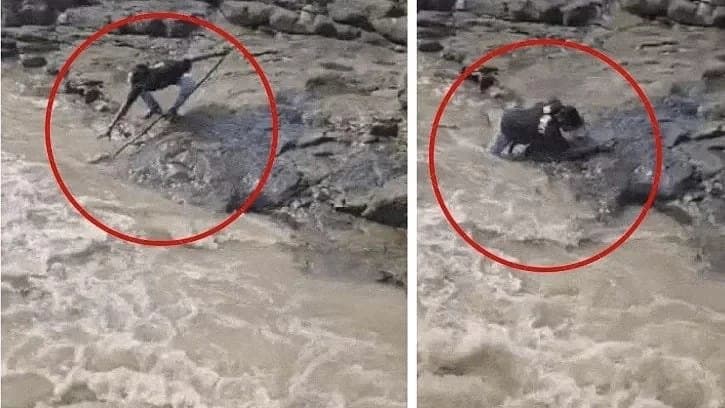  20 Year Old Youth Swept Away By Strong Water Current While Trying To Catch Slippers in Madhya Pradesh 