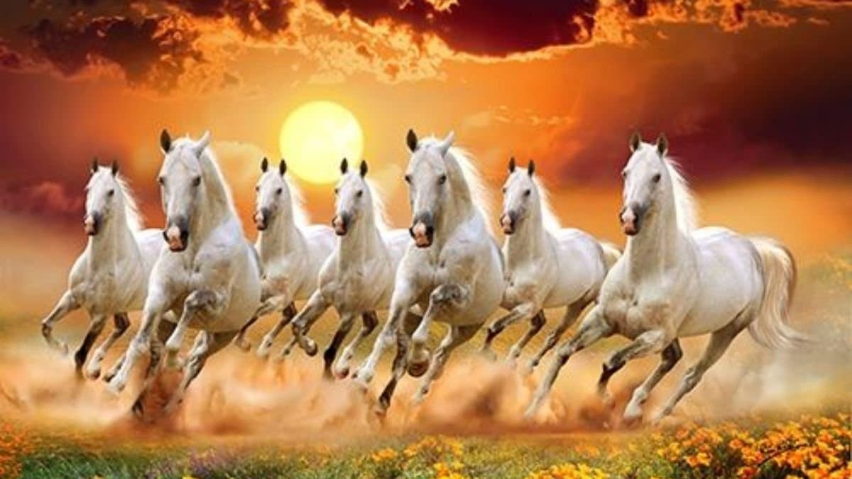 This running seven horses picture can bring peace and prosperity at your home lif