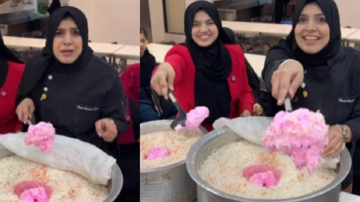 Woman pairs biryani with strawberry ice cream in bizarre combo