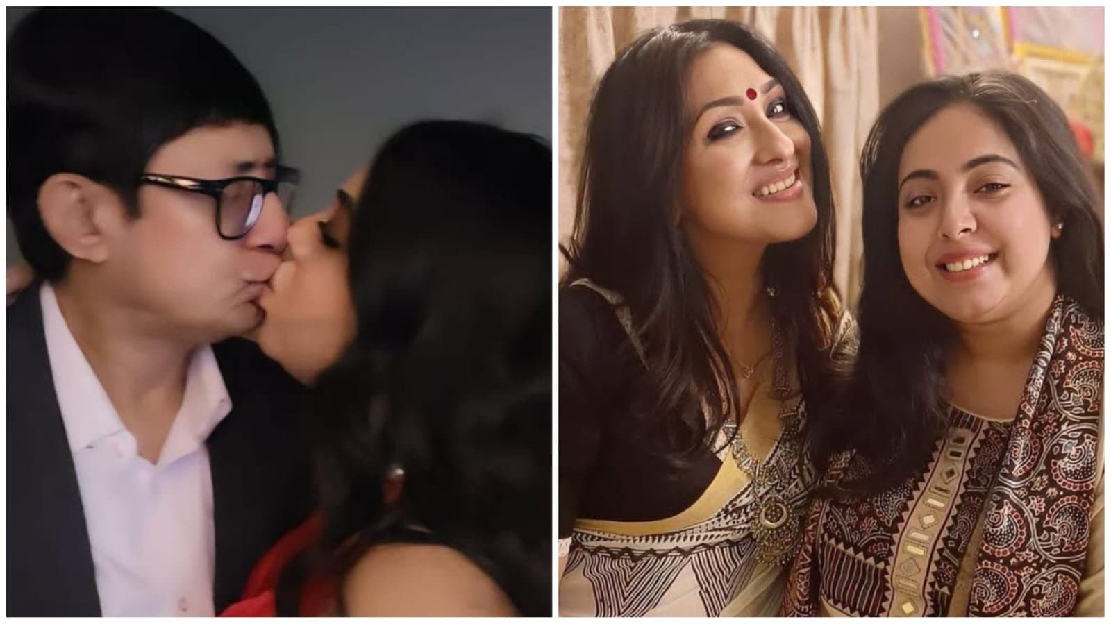 actress rituparna sengupta invited kanchan mullick and sreemoyee chattoraj at her house for their first wedding anniversary ent