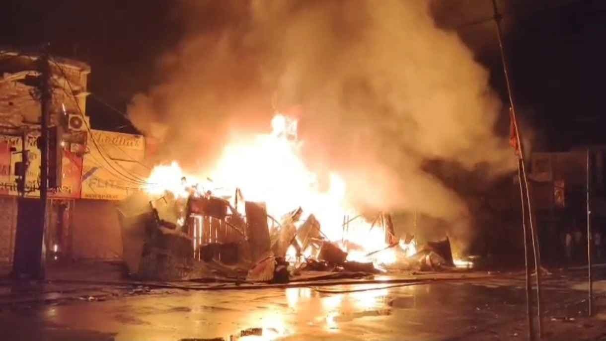 Huge Fire Breaks Out in Bongaon Nine Shops Completely Destroyed