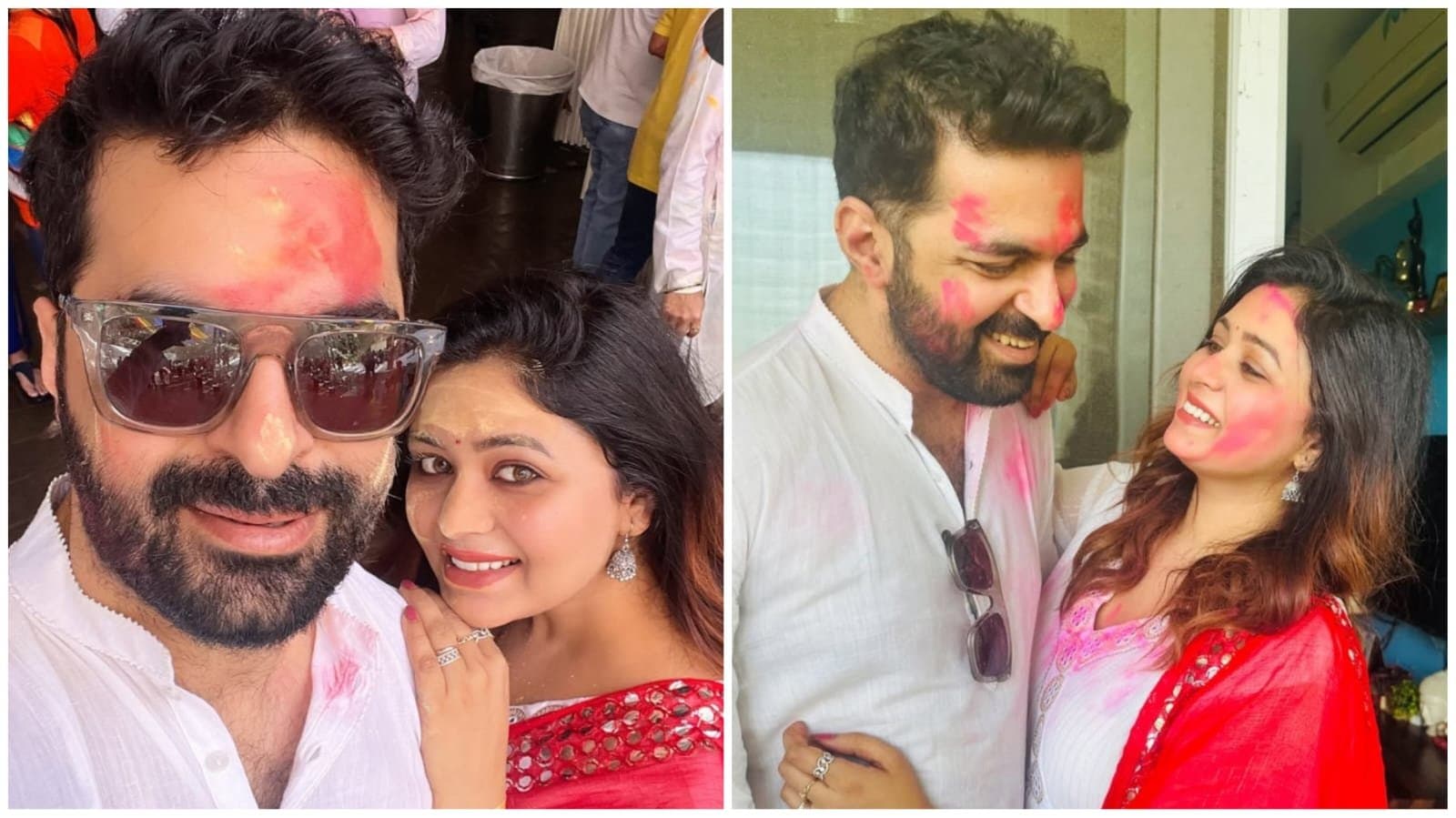 Ritabhari Chakraborty celebrates holi with boyfriend Sumit Arora
