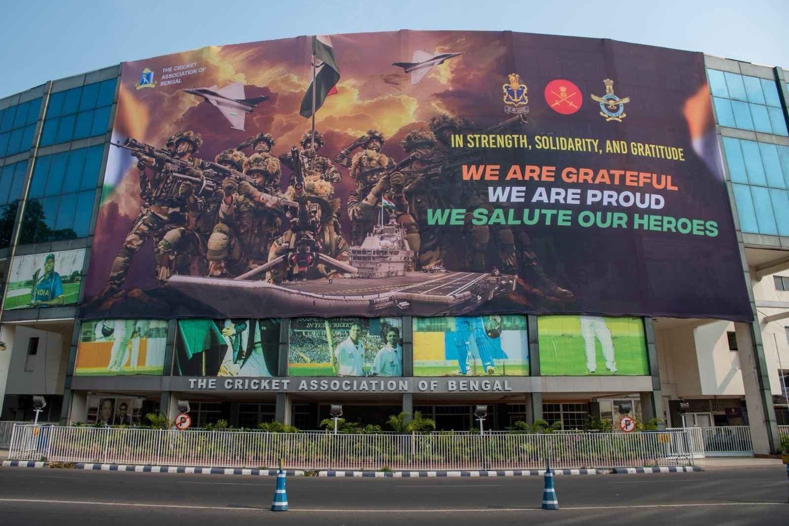 CAB pays tribute to Indian Army-puts poster outside Eden Gardens 