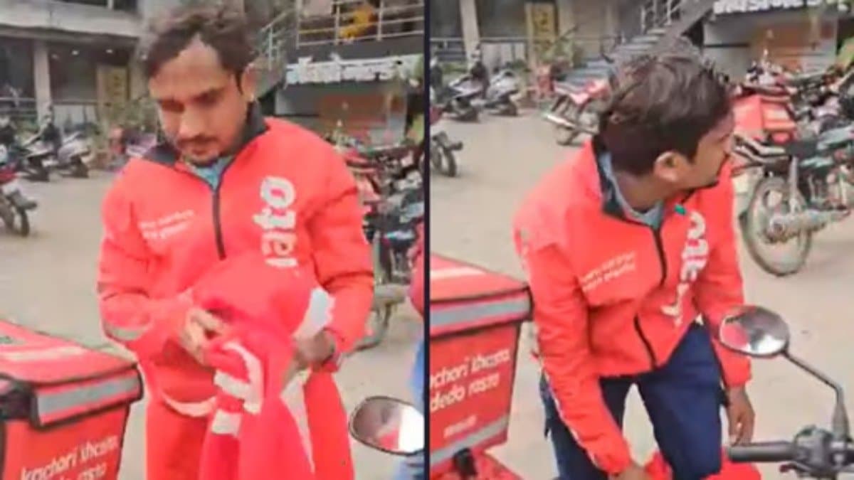 Zomato delivery agent was forced to change his Santa Claus dress Indore gnr