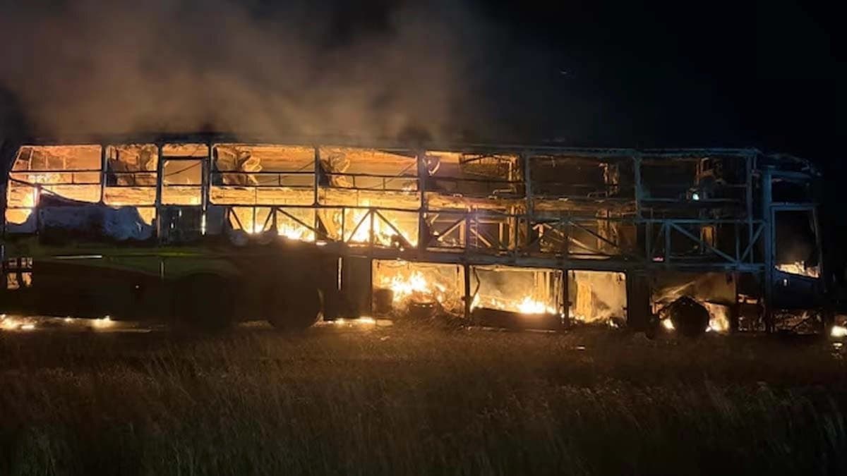  11 passengers killed in bus fire in Kurnool Andhra Pradesh