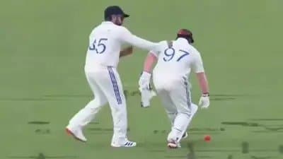 India captain Rohit Sharma punches wicketkeeper Sarfaraz Khan on his back spt 