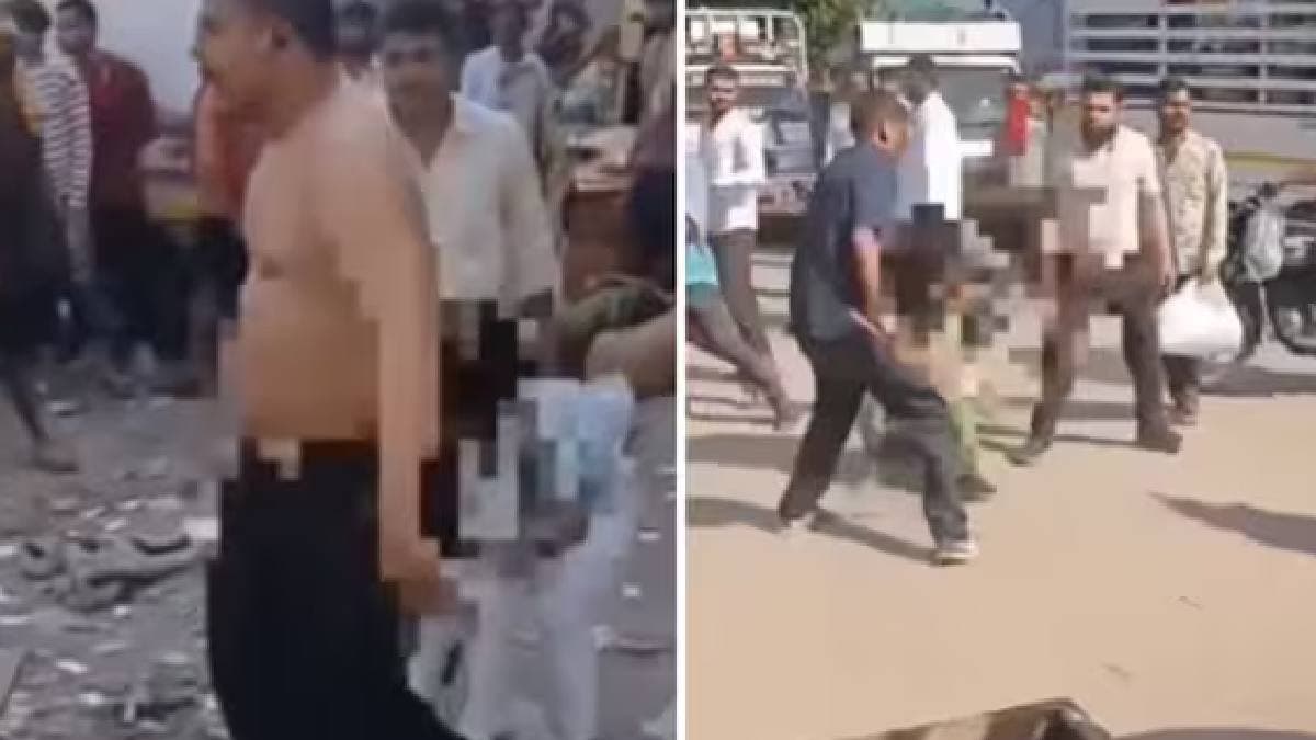 সুরাটে ভয়ানক কাণ্ড! প্রকাশ্যে মহিলা এবং শিশুকে বেধড়ক মারধর