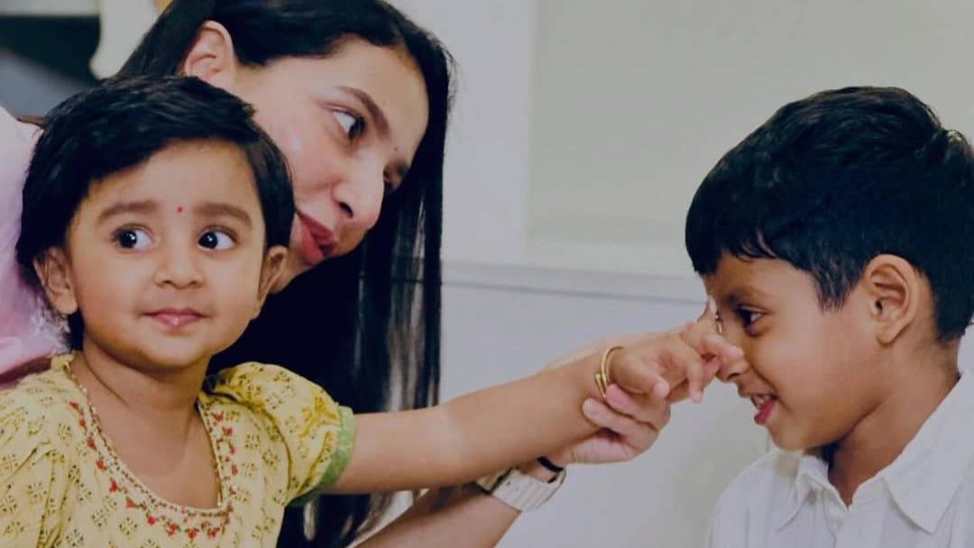 Subhashree Ganguly s son and daughter Yuvaan and Yalini celebrates Bhai Phota rituals 