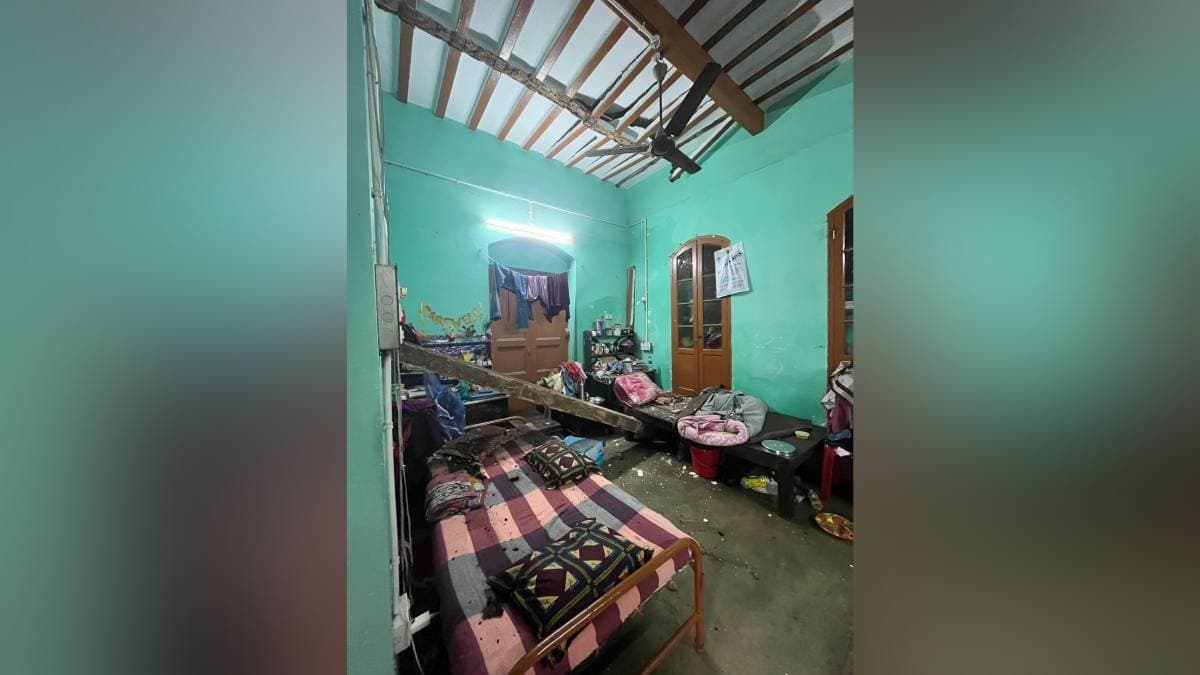 Iron beam falls from Calcutta University girls hostel room on Beadon Street