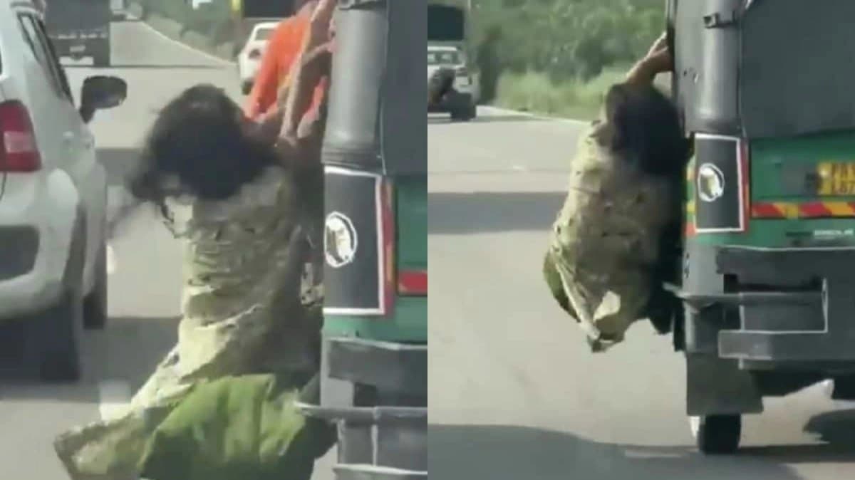 Woman Hangs Out Of Moving Auto to Escape Robbery Attempt in Punjab 