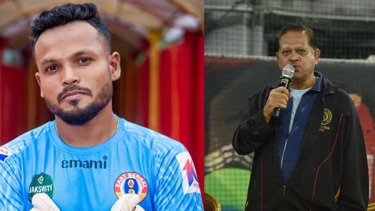 Former footballer Samir Chowdhury bats for Red and Gold custodian Debjit Majumder 