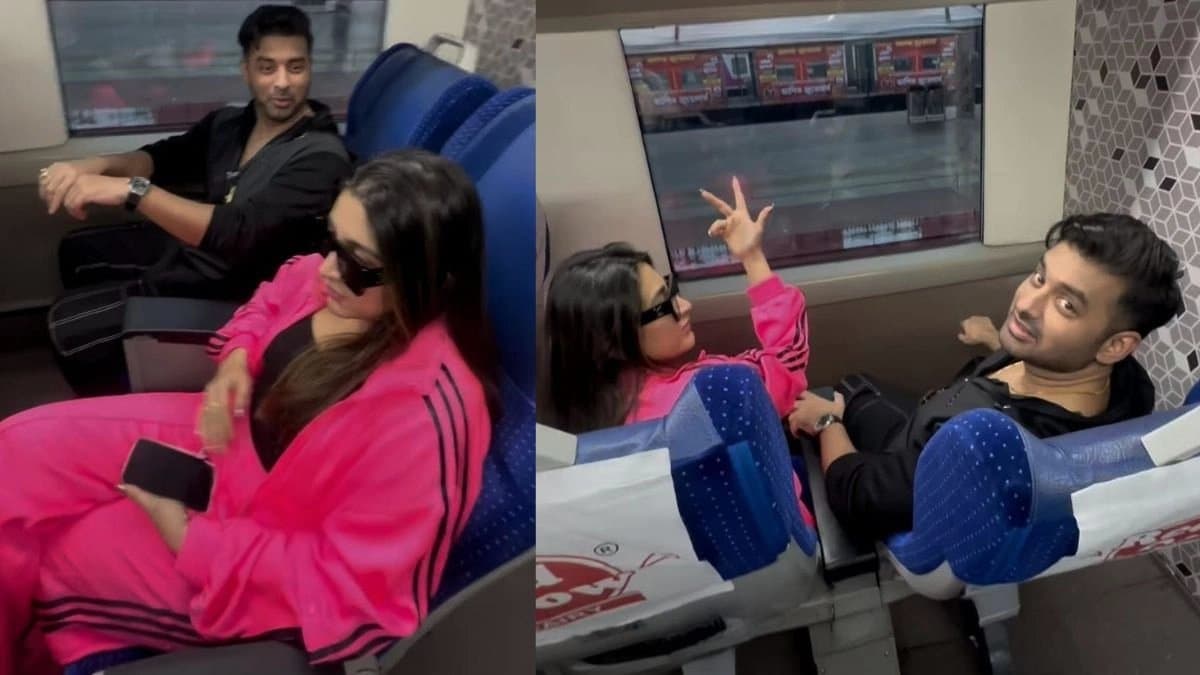 Ankush Hazra enjoys his vande bharat ride with oindrila sen 
