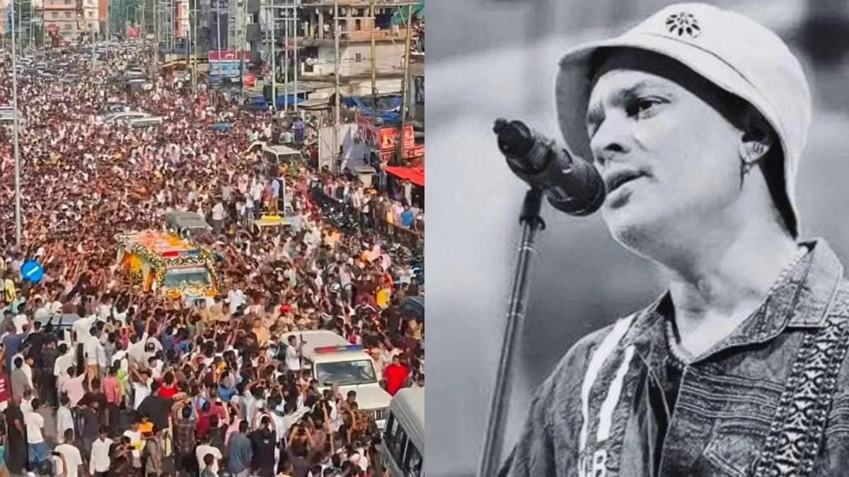 অসমের রাস্তায় শেষ যাত্রা জুবিনের! জনস্রোতে বুকফাটা হাহাকার, একসুরে উচ্চারণ ‘জয় জুবিন দা’