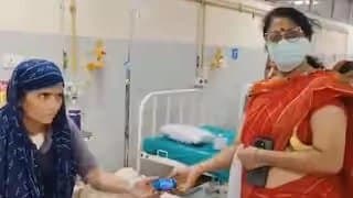 BJP leader poses for photographers inside hospital goes viral after snatching biscuit packet