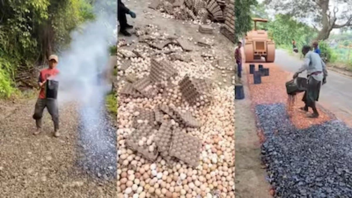 Video of Roads made with egg in China has gone viral
