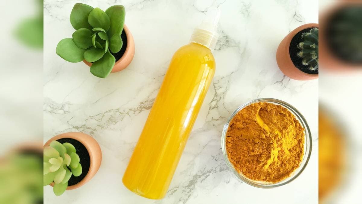 Homemade haldi toner for glowing skin and reducing dark spots with pigmentation LIF