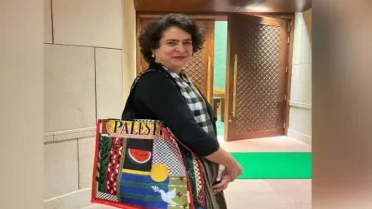 Congress Is New Muslim League BJP Reacts To Priyanka Gandhis Palestine Bag In Parliament