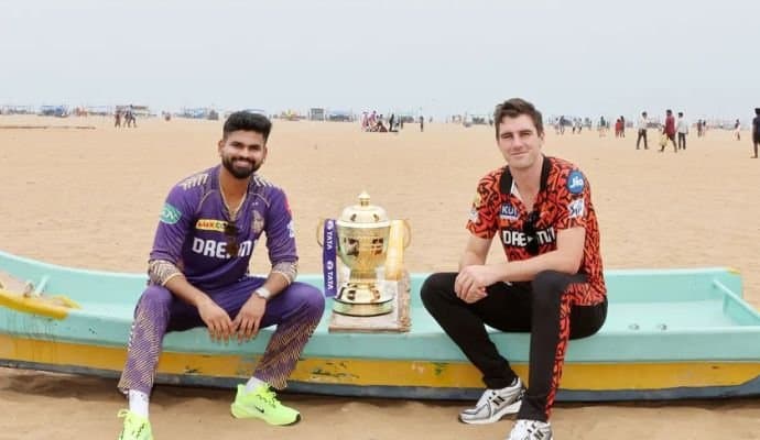 IPL Final: বৃষ্টিতে ভেস্তে গেল নাইটদের প্র্যাকটিস, ট্রফি নিয়ে কামিন্সের সঙ্গে সমুদ্র সৈকতে শ্রেয়স