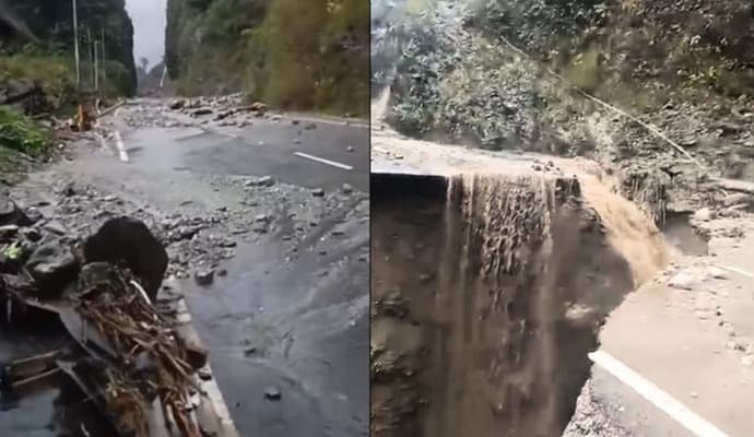 Landslide:‌ টানা বৃষ্টির জেরে অরুণাচলে নামল ভূমিধস, ভেসে গেল জাতীয় সড়কের একাংশ 