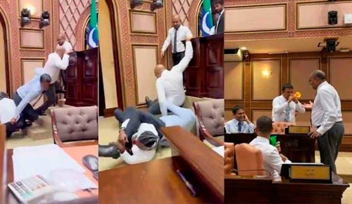 Chaos in Maldives Parliament 