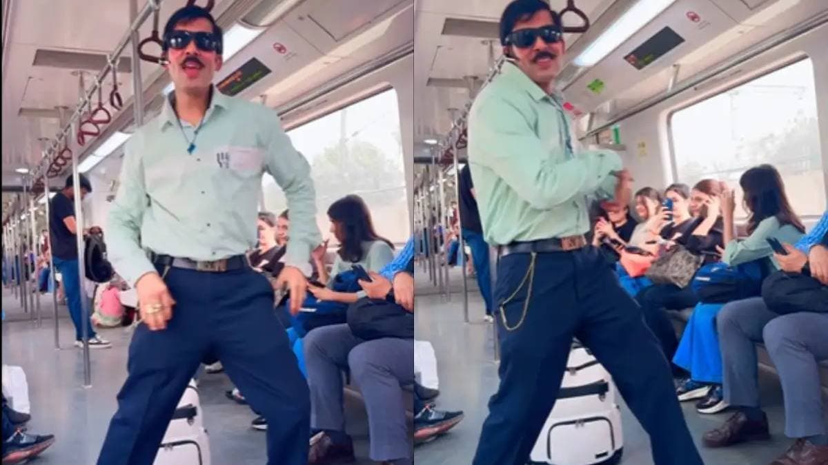 ভরা মেট্রোতে হিন্দি গানের তালে নেচে উঠলেন  এক ব্যক্তি, ভাইরাল ভিডিও
