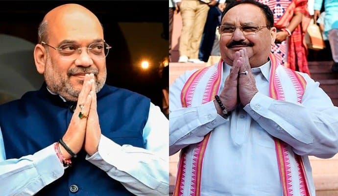 Amit Shah and JP Nadda at kolkata 