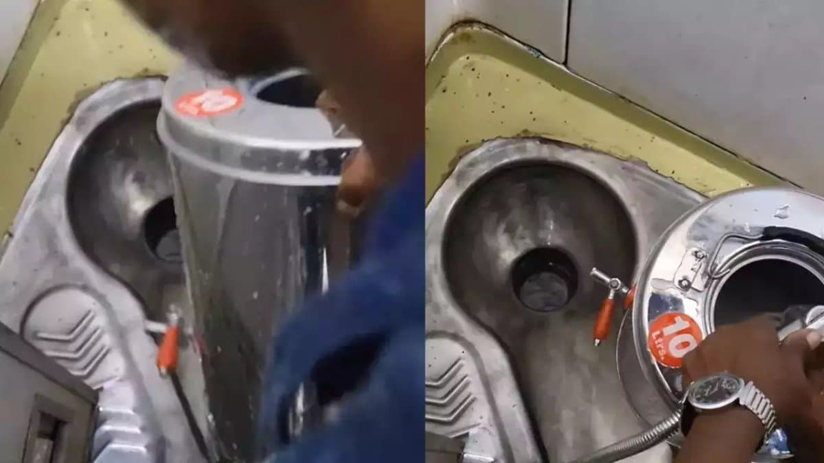 Video shows man washing tea pot in train toilet, netizens are not Happy gnr