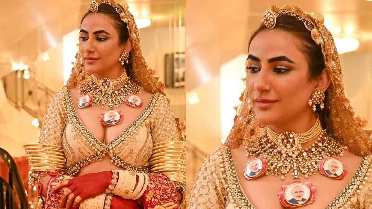 Model Ruchi Gujjar wears Prime minister Narendra Modi necklace in Cannes Film Festival