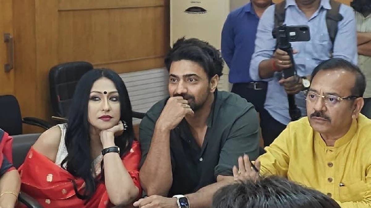 Tollywood News: Dev Kaushik Ganguly Rituparna Sengupta attend a meeting at Nandan with Minister Arup Biswas on Bengali-Hindi movie controversy