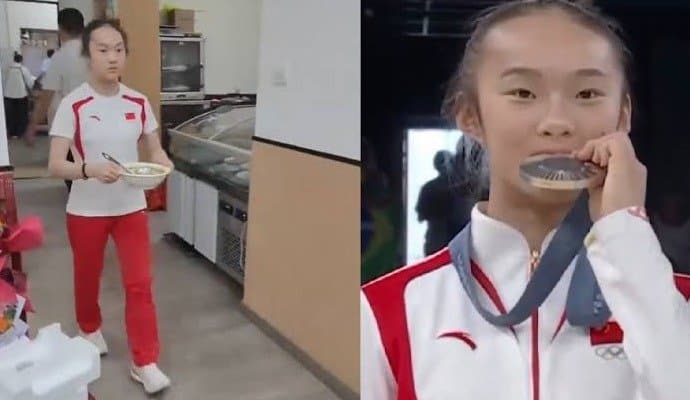 Chinese gymnast serves food in local restaurant days after winning Olympics silver medal spt 