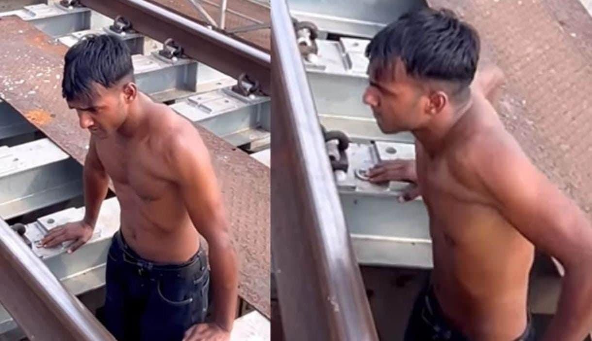 রেল স্লিপারের ফাঁকে পুশ-আপ, নিন্দার ঝড়