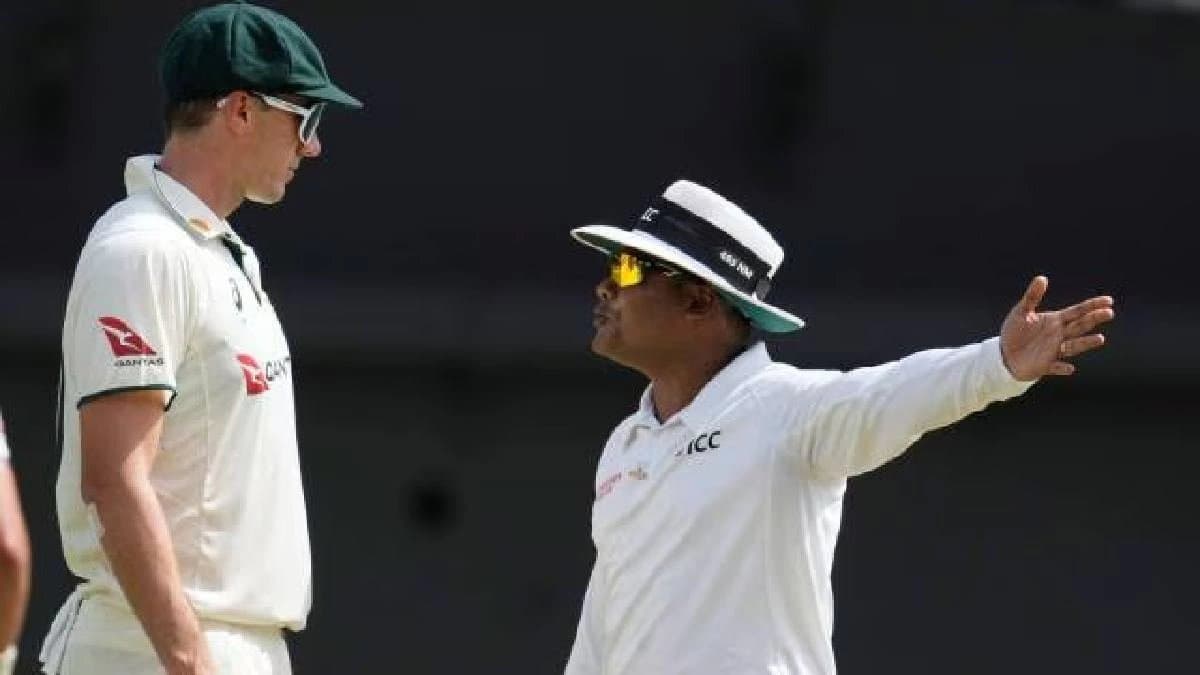 What happened between Pat Cummins and umpire Nitin Menon in test vs west indies
