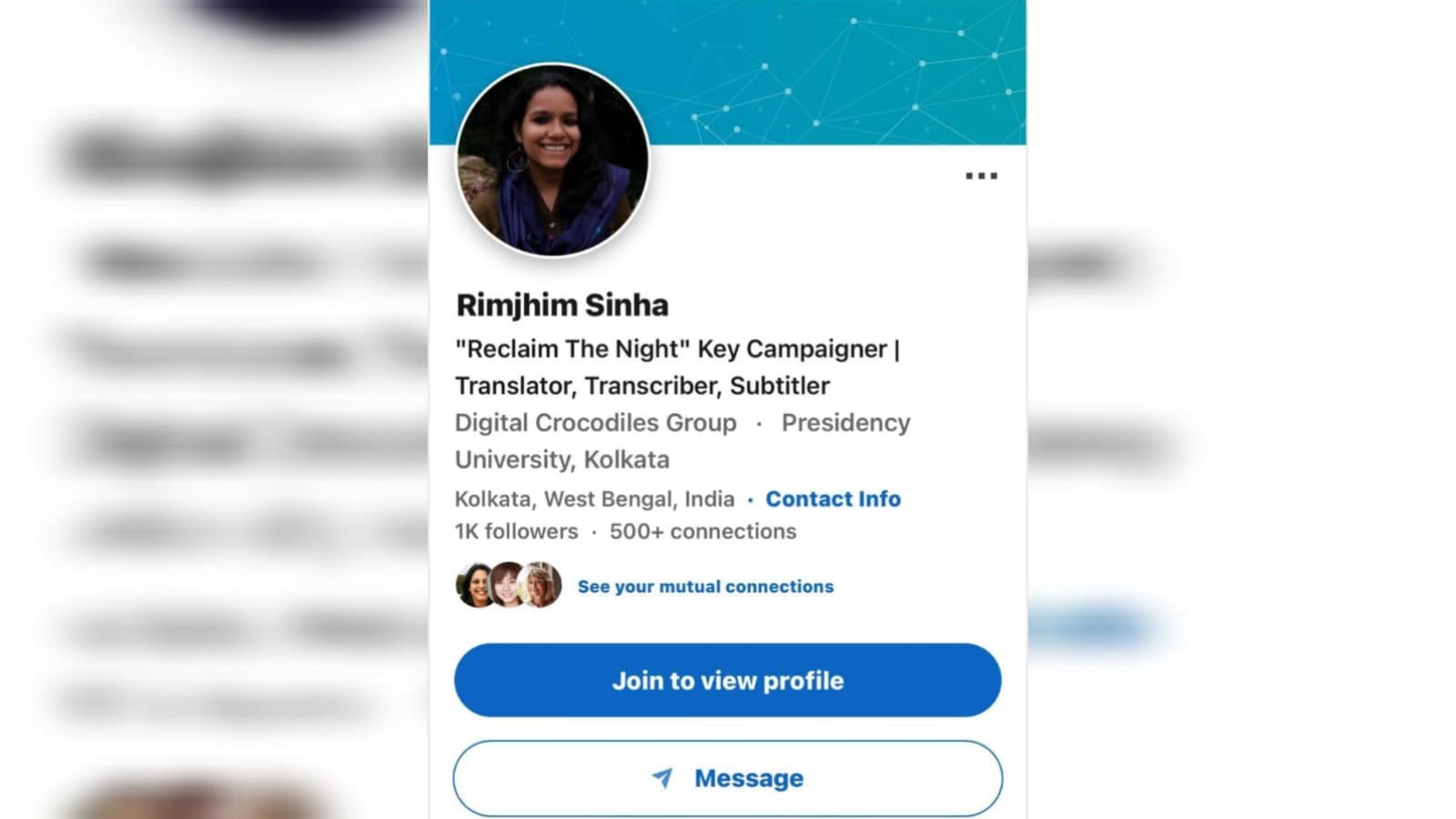 Rimjhim Sinha reacted after her LinkedIn app bio got viral om social Media gnr