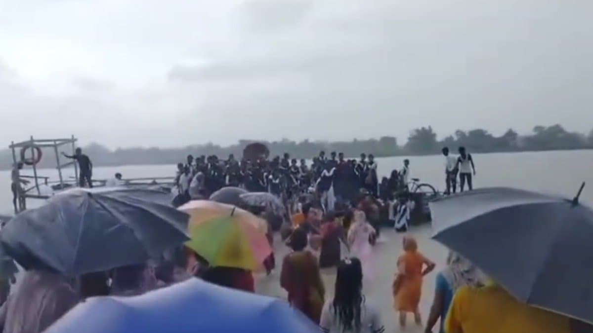 Boat capsized in Brahmaputra river in Assam several students missing
