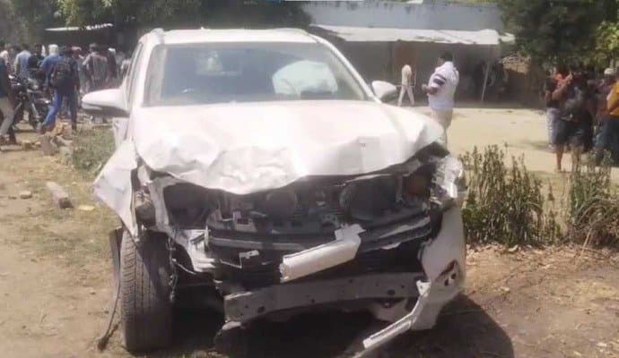 Convoy Of Brij Bhushan Singh's Son Hits Bike