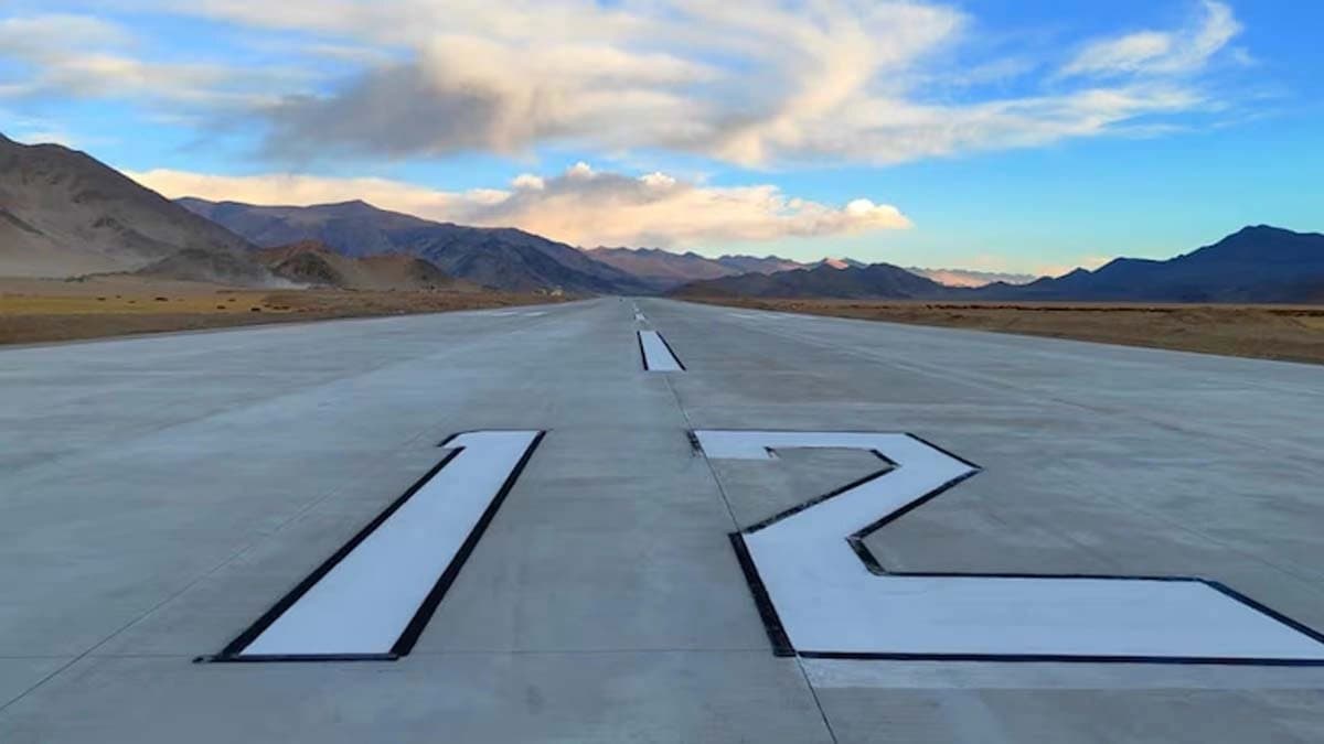 Indias highest airfield at 13700 feet in Nyoma Ladakh will be operational by October 2025