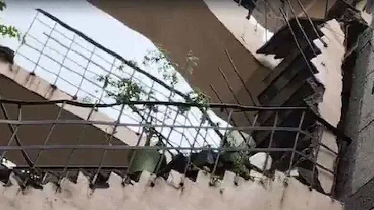 Stairs Collapse In Ghaziabad's Residential Society