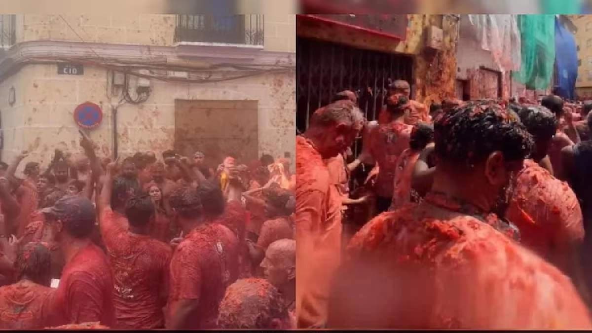 গোল গোল ফোলা ফোলা টমেটো নিয়ে খেলা, শরীর লালে লাল করে এই দেশের রাস্তায় ভারতীয়রা যা করলেন