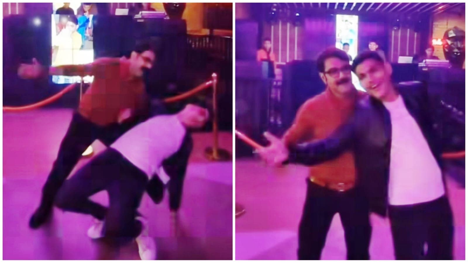 prosenjit chatterjee dancing with son trishanjit chatterjee at his birthday party ent