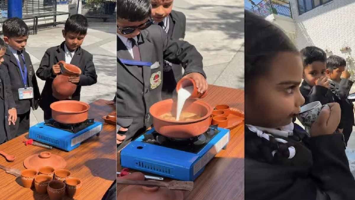 Kindergarten Students Making Tea For School Principal makes Viral Video