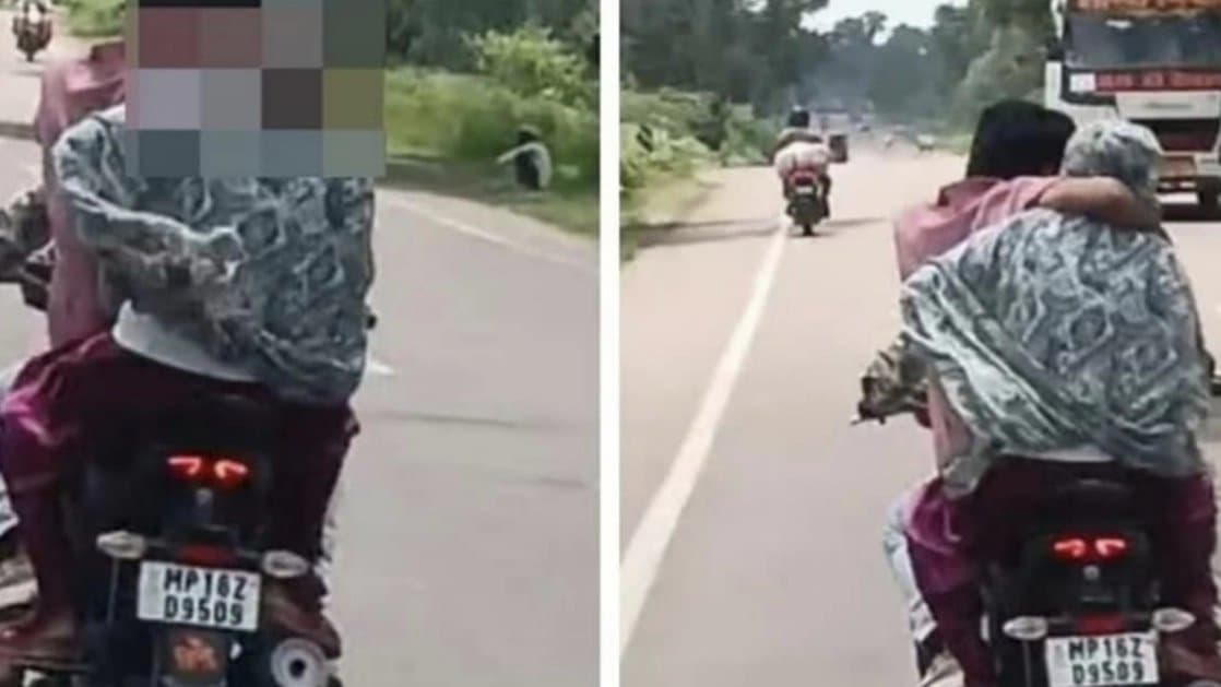 Viral Video of Bike Romance on Madhya Pradesh Highway Sparks Outrage 
