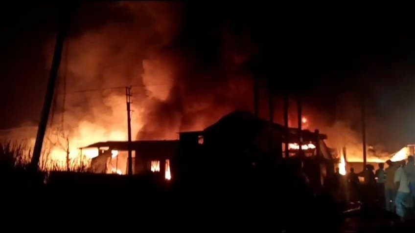 Fire breaks out in howrah plastic factory gnr 