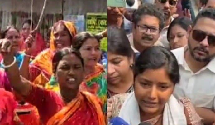 Sandeshkhali: ‌সন্দেশখালিতে পুলিশি বাধার মুখে বাম নেত্রী মীনাক্ষী