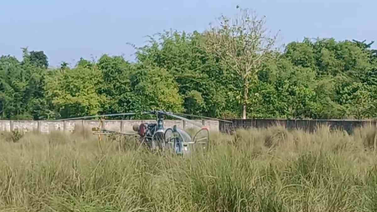 Emergency landing of a army helicopter in North Bengal