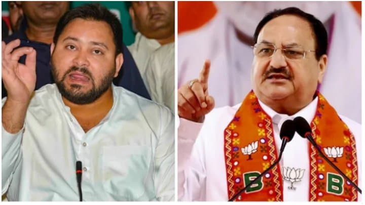 TEJASHWI: বিহার ভোটে টাকার ব্যাগ নিয়ে এসেছেন জে পি নাড্ডা: তেজস্বী