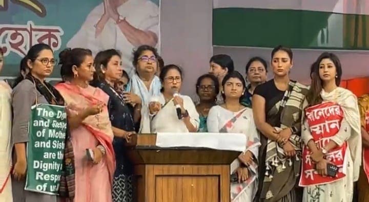 RG Kar Mamata pays respect to common female participants at reclaim the night gnr
