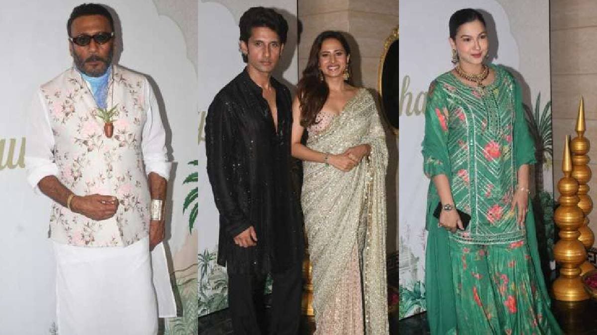 Jackie Shroff Gauahar Khan Nia Sharma and More Attend Ravie-Sargun s Starry Diwali Night