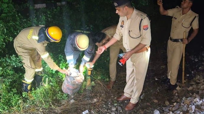 Train hits LPG cylinder on rail tracks in Kanpur gnr 