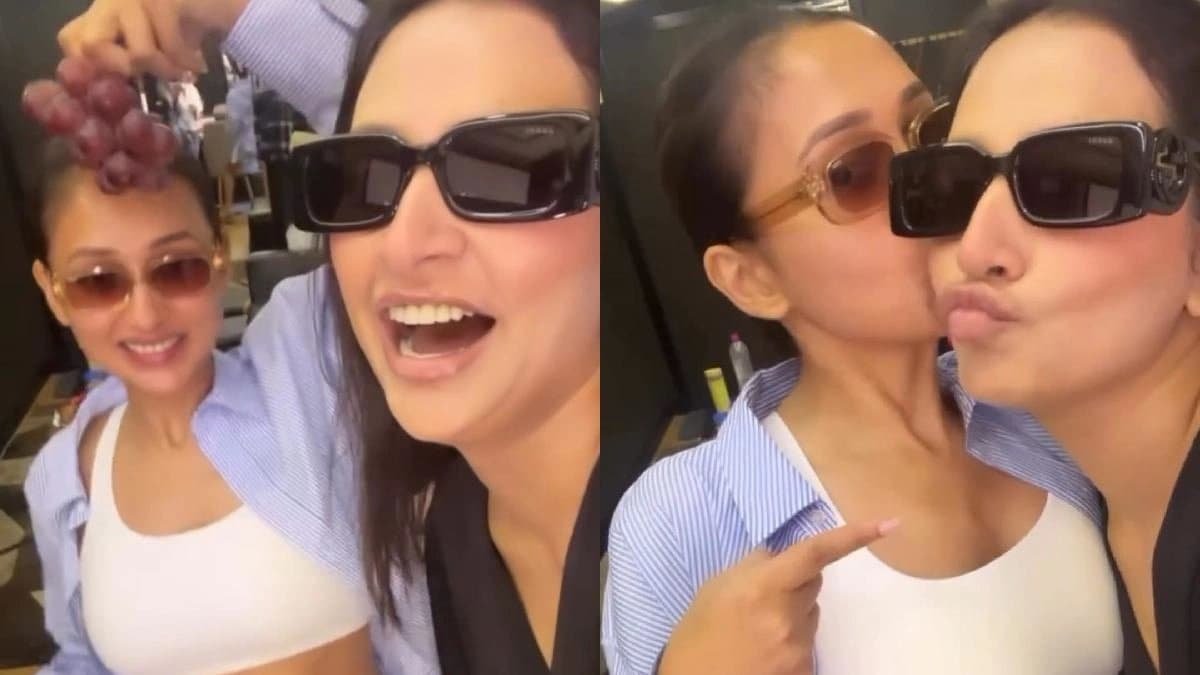 Forgetting old bitterness Mimi chakroborty kisses Subhashree Ganguly